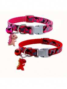 1pc Adjustable Pet Collar With Bell And Small Dinosaur Toy Available In Multiple Colors, Suitable For Kittens, Puppies, And Small Animals - Multicolor - View 10