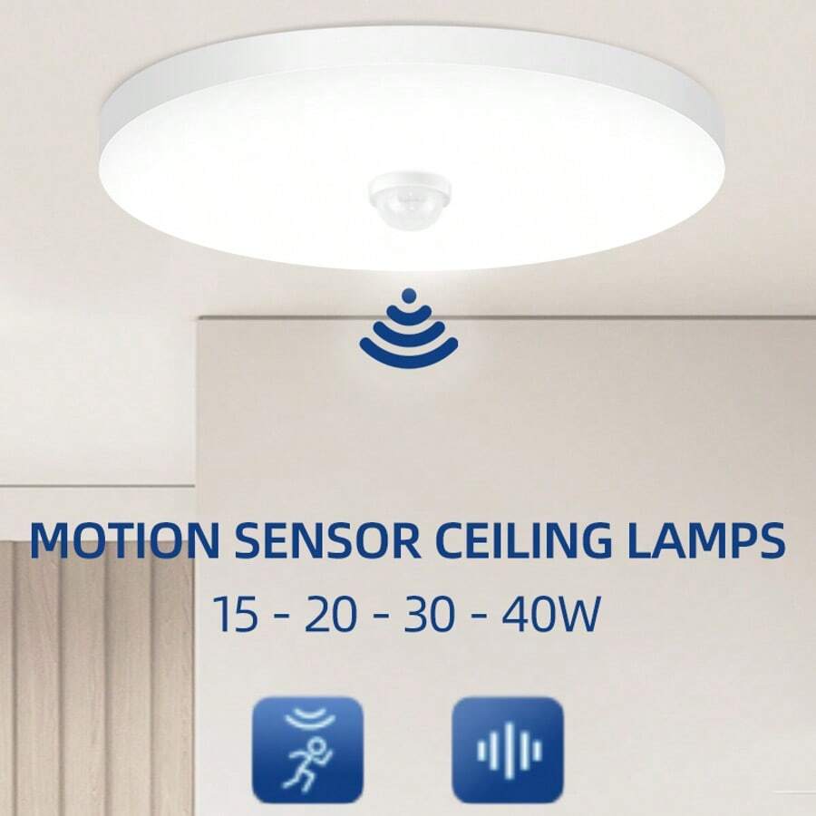 CANMEIJIA LED Motion Sensor Ceiling Light, Automatic Lighting For Balcony, Staircase, Ceiling Lamp With Motion Sensor, Decorative Ceiling Light, 220V Outdoor Ceiling Light, Modern Minimalist Lighting Fixture, Suitable For Balcony, Exterior Corridor, Bathroom, Bedroom, Staircase, Kitchen, Entrance, Hallway, Patio