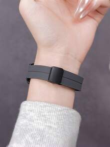 1 pieza Correa magnética de silicona, compatible con Huawei Band 7/8/9/10/NFC - Gris - Ver 3