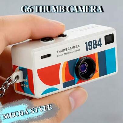 1080P HD Mini Vintage Thumb Camera, Video Recorder, Voice Recorder, Sports Camera With Built-In Flash, Auto Focus, Electronic Image Stabilization, 130° Wide Angle Lens, LCD Screen, Portable Camcorder With Multiple Filters