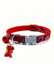 1pc Adjustable Pet Collar With Bell And Small Dinosaur Toy Available In Multiple Colors, Suitable For Kittens, Puppies, And Small Animals - Multicolor - View 16
