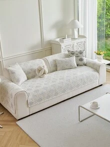 1 chiếc vỏ gối sofa bằng vải chenille dệt jacquard họa tiết hình học, chất liệu mềm mại, phong cách tối giản hiện đại, phù hợp cho mọi mùa, dùng làm vỏ bọc nội thất, chăn sofa, chống trượt, chống bụi, chống nhăn, chống mài mòn, chống trầy xước do mèo cào, phù hợp với sofa 1-4 chỗ và sofa hình chữ L. - Màu Xám nhạt - Xem 2