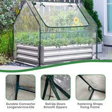 Portable Mini Greenhouse With Zipper Window 50'' X 38'' X 36'' Transparent Planter With 6 Ground Staples Outdoor Plant Gardening Greenhouse For Garden Courtyard Farmland Balcony Patio Seedling Growing - Transparent - View 8