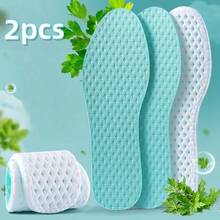 1 đôi lót giày mùa hè bằng lụa băng thoáng khí, giảm sốc, thấm hút mồ hôi - Thiết kế đục lỗ, unisex, phù hợp cho giày thể thao và giày thường ngày, hỗ trợ công thái học, đệm dày, thoải mái khi sử dụng hàng ngày. - A - Xem 2
