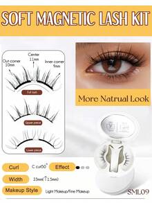 PALM LASHES 1 Cặp mi giả từ tính kèm dụng cụ gắn mi từ tính, gắn nhanh trong 3 giây, tháo gỡ nhanh chóng trong 1 giây mà không cần keo, bền và có thể tái sử dụng, mi giả từ tính mềm mại, chống thấm nước, dễ sử dụng. - Xem 3