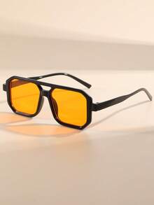 Retro Square Ocean Color Tinted Sunglasses, UV400 Protection, Ideal For Beach Vacations, Outdoor Sports, Streetwear Photography, Cool And Chic, Great Gift Sunglasses Sun Glasses Beach Accessories Sun Glasses Sunglasses Shades For Summer Beach Vacation,Outdoor,Travel - Multicolor - View 12