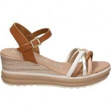 LRK KARRALLI | Sandali da donna in pelle Karralli – Sandali con zeppa marroni – Sandali estivi con fibbia – Zeppa alta – Alta qualità – Versatili e comodi – Eleganti – Modello 5994 - Castano - Visualizzare 1