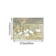 1幅野生动物主题墙画，包含鳄鱼、狮子、大象、长颈鹿、斑马、豹子图案，帆布材质，可爱卡通动物海报，适合婴儿房、男孩卧室、游戏室、儿童房装饰，不含画框。 - 彩色 - 查看 6