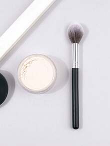 1 cọ trang điểm hình ngọn lửa màu đen với lông mềm mại, thích hợp dùng để đánh highlight, kem nền, che khuyết điểm, đánh má hồng, tạo khối, đánh bronzer, đánh phấn phủ, kem nền, đánh má hồng. Quà tặng kèm. - màu đen - Xem 4