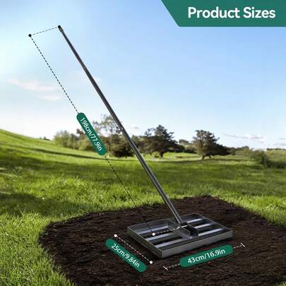Heavy Duty Lawn Leveling Rake  With Adjustable 198/213cm  Handle For Garden Yard Golf