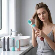5-In-1 Professional Hair Dryer With Curling, Straightening, Drying And Other Functional Attachments, Multi-Function Hot Air Styler - Pink - View 9