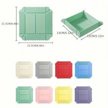 1pc Foldable Silicone Heat Insulation Pad, Thickened Storage Mat, Clay Pot Pad, Heat Resistant Dining Table Bowl Placemat - Multicolor - View 4
