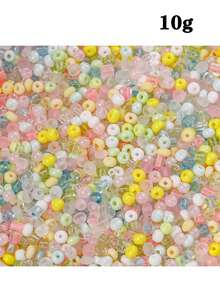 1 pieza 10g Cuentas de arroz de colores mixtos, cuentas sueltas, material de manualidades hecho a mano, accesorios para pulseras, collares, accesorios de cuentas - 10 g de cuentas sueltas - Ver 7