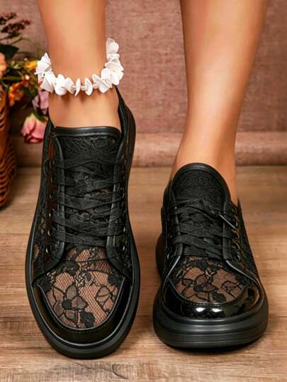 New Women Comfortable Breathable Low-Top Casual Sneakers, Preppy College Style Fashion Vacation Street Wear