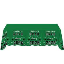 2026毕业派对装饰桌布，绿色圆形/方形涤纶毕业典礼派对餐桌装饰，适用于餐厅、厨房和房间装饰，毕业派对装饰用品 - 綠色 - 查看 6