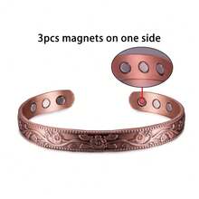 Pure Copper Bracelets For Women Adjustable Cuff Flower Magnetic Arthritis Pain Relief Benefit Health Energy Bangles Female - Copper - View 13