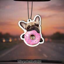 SepSky Ambientador de coche en forma de rosquilla de perro de 7 cm, ambientador de aire fresco colgante, decoración de coche 2D plana y artículo esencial para el hogar con fragancia de larga duración - Perro de donut - Ver 8