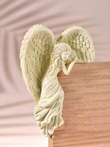 1 pieza Escultura de marco de puerta con alas de ángel de resina vintage, decoración de rincón en relieve 3D, decoración del hogar romántica, adecuada para sala de estar y dormitorio, regalo perfecto para confort y conmemoración - Múltiples estilos - Ver 6