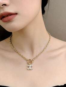 LADYCOCO 1 chiếc dây chuyền thanh lịch thời trang với mặt dây chuyền đính đá, dây chuyền hình chữ Y dành cho nữ, phù hợp làm trang sức cho nữ giới. - Vàng - Xem 5