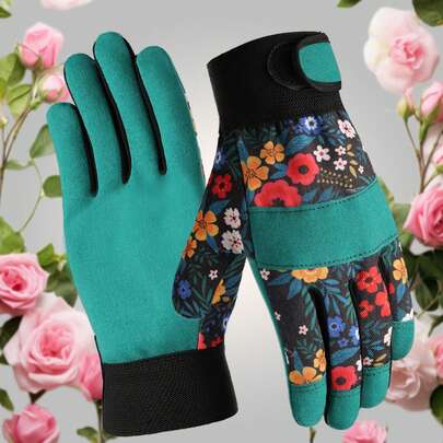 JOISIV 1 par de luvas de jardinagem femininas, leves, respiráveis e antiderrapantes para capinar, plantar, cavar, trabalhar no jardim e podar, resistentes a espinhos, 5 cores.