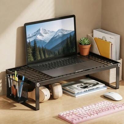 Giá đỡ laptop gấp gọn, thiết kế tiện dụng, nâng cao, tản nhiệt tốt, thiết kế rỗng, giá để bàn phím, giá đỡ máy tính xách tay, sử dụng cho văn phòng.