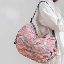 Foldable Reusable Grocery Shopping Bag - Large Capacity, Shoulder Strap, Suitable For Shopping And Travel - Multicolor - View 9