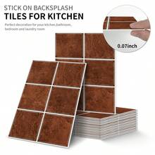 Stiker Dinding Perekat Mosaik Kristal, Wallpaper Tahan Air dan Tahan Lembap untuk Kamar Mandi, Stiker Dekoratif Tahan Minyak untuk Dapur, Pelindung Percikan Ubin Subway yang Dapat Dilepas, Ubin Dinding Perekat 3D, Stiker Pelindung Percikan Dapur dan Kamar Mandi, Dekorasi Rumah Ubin Dapur dan Kamar Mandi - Ideal untuk Dekorasi Dapur, Kamar Mandi, Ruang Cuci, Camper, dan Perapian DIY - GST107 - View 1
