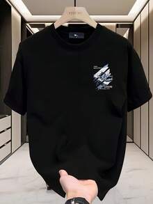 Camiseta de hombre de 180 g/m², 100% algodón, para uso diario, cómoda y agradable para la piel. - Negro - Ver 3