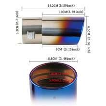 1pc 2.5 Inch Blue Burnt Stainless Steel Single Exhaust Tip - A - View 4