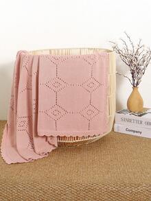 Chăn em bé dệt kim dùng được cả bốn mùa, chăn xe đẩy 100% cotton, khăn quấn cho trẻ sơ sinh, chăn trẻ em, đồ dùng cho bé - Hồng - Xem 5