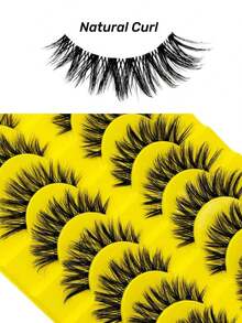 10 Pairs Manga Spiky Lashes Natural Soft Clear Band Comic Styles Eyelashes Anime Look Eyelash Wispy Strip Manga Look False Eyelashes Perfect For Daily Use Reusable - Natural Lashes 6 - View 7
