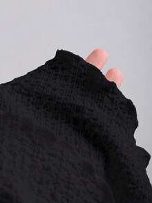 Nuevo vestido de playa romántico y vacacional para mujer con cuello halter, corbata en el cuello, decoración de estrella dorada, doble capa de volantes y corte evasé en color albaricoque, adecuado para tomar el té por la tarde o un picnic en el parque - Negro - Ver 4