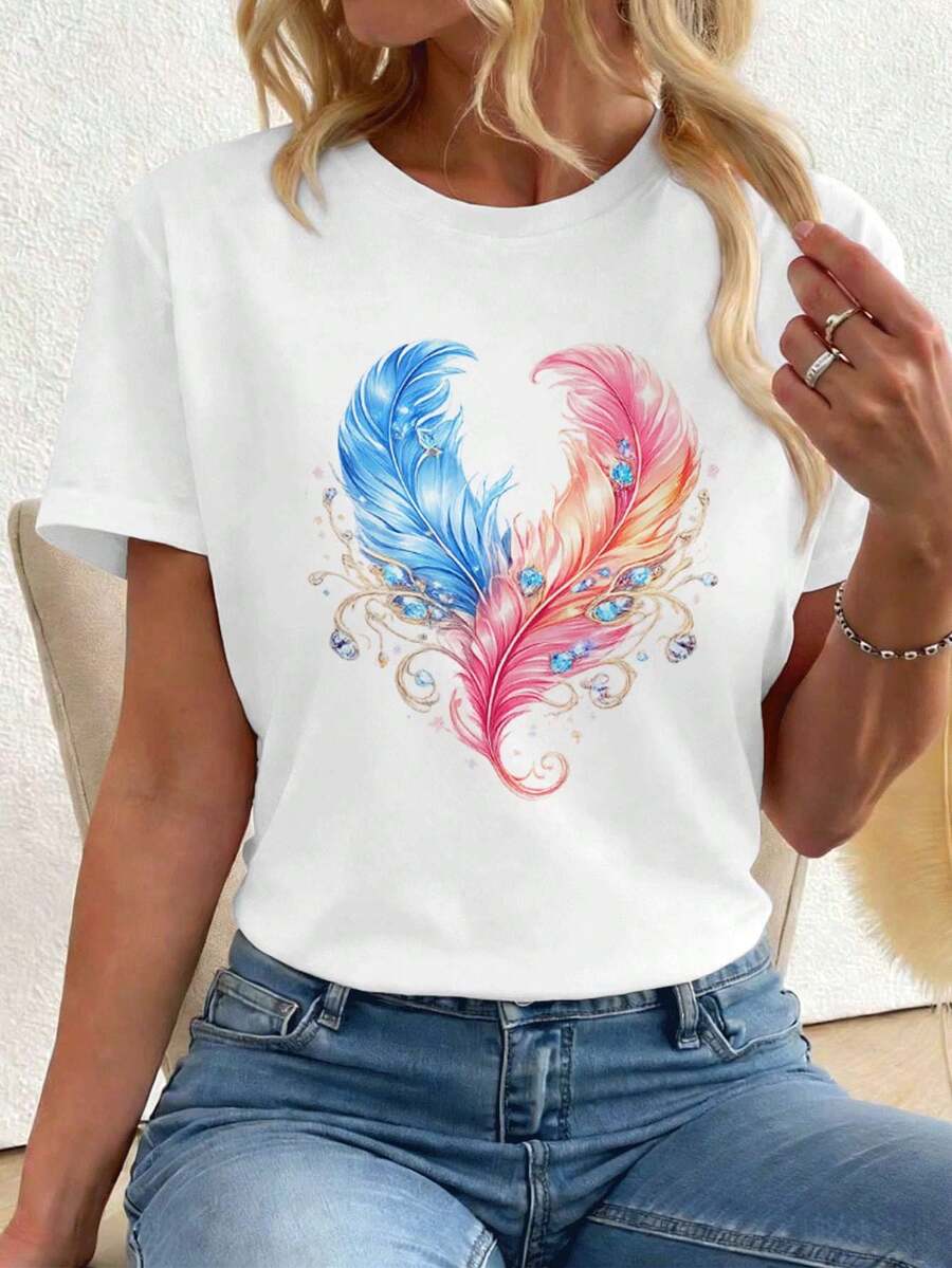 Dam-T-shirts - Vitt - Visa 1