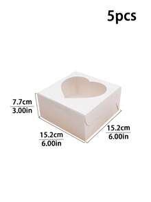 Hộp giấy hình trái tim trong suốt (5 chiếc/10 chiếc), hộp đựng tráng miệng ngày Valentine, hộp đựng bánh macaron, hộp đựng bánh cupcake hình vuông, thích hợp đựng bánh ngọt, đồ ăn nhẹ, bánh trung thu, bánh dứa, bánh mochi, bánh bông tuyết, kẹo bơ cứng, bánh quy. - Nhiều màu - Xem 16