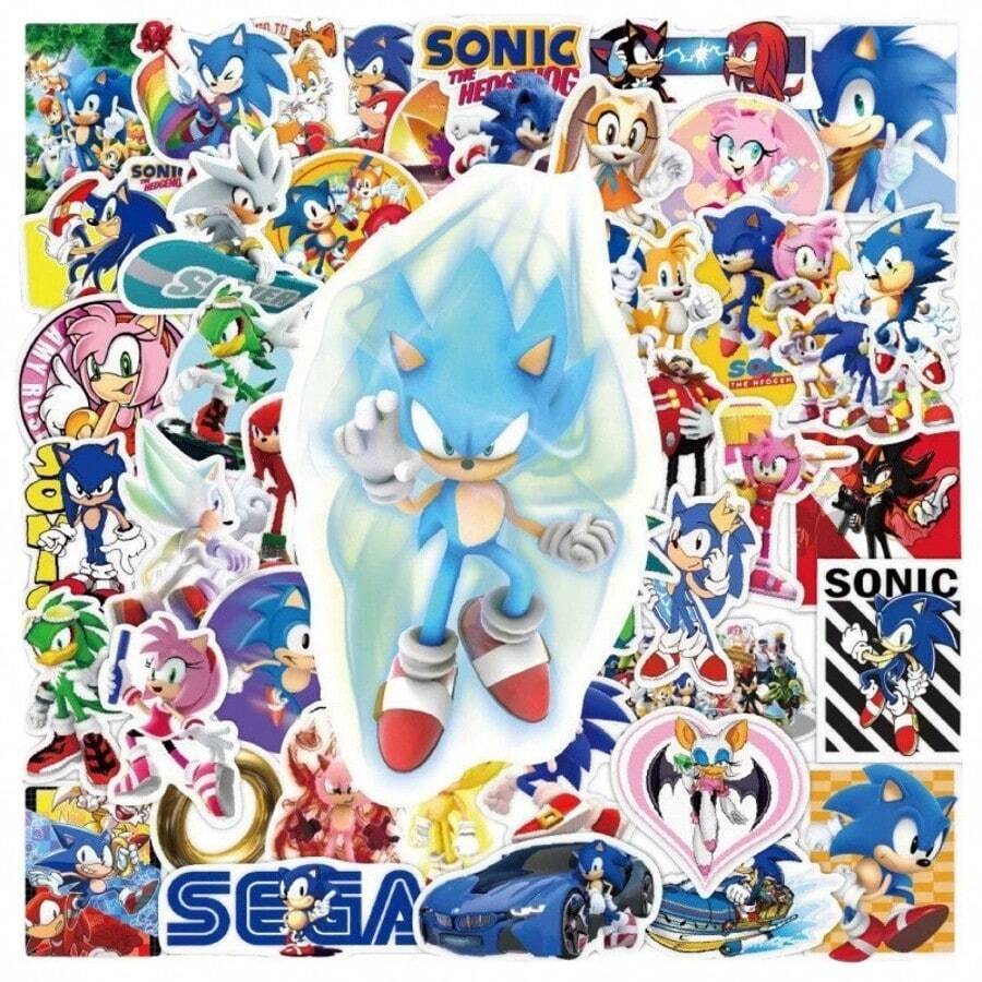 50pcs Hedgehog Cartoon Graffiti Stickers For Skateboard, Luggage, Laptop, Creative DIY - Multicolor - View 1