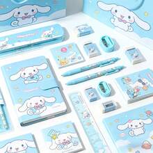 Bộ văn phòng phẩm - Bộ văn phòng phẩm dễ thương theo phong cách Kawaii, tông màu xanh pastel nhẹ nhàng, mộng mơ, với các thiết kế biểu tượng và nhân vật, đồ dùng học tập cao cấp, vật dụng văn phòng thiết yếu, đồ sưu tầm dành cho người hâm mộ. - bộ văn phòng phẩm - Xem 4