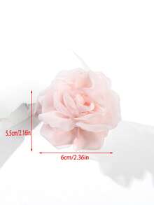 1pc 6cm/2.36in Small Solid Color Mesh Flower Hair Clip, Suitable For Daily Wear, Party And Wedding Occasions Summer Hair Accessories Beach Claw Clips Vacay Hair Claw Elegant Hair Clutch - Multicolor - View 3