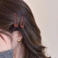 2pcs/2026, New Year Atmosphere, Wine Red Hair Clip - Non-Slip, Durable, Minimalist Design, Compact And Portable, Suitable For Daily Use, Lightweight And Small, Elegant Hair Accessory, New Year Edition Hair Clip - 2pcs - View 6