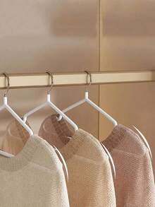 1包 1个/10个/20个室内衣架，家用无缝简约衣架，带凹槽的金属成人防滑浸塑衣架 - 彩色 - 查看 7