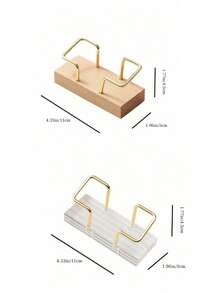 50-Card Capacity Business Card Holder, Minimalist And Smooth Desktop Display Stand. Suitable For Home Office, Office Decor, Exhibitions, Homes, Parties, Weddings, Meeting Place Card Holders, Holiday Place Card Stands, Electroplated Finish Card Display Base. - Multicolor - View 10