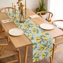 Summer Lemon Fruit Table Runner Holiday Party Decor Reusable Farmhouse Kitchen Dining Table Runner Wedding Decorations - Multicolor - View 5