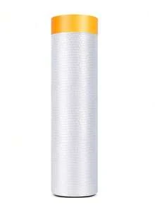 1卷加厚塑料防尘膜,家具翻新保护膜,带遮蔽胶带的防尘塑料膜,防水防尘防油保护膜,适用于家具、地毯、地板、包装、厨房装饰、家居用品、母亲节礼物、卧室装饰、花园、夏季、海滩、旅行必备、房间装饰、毛绒玩具、毕业季等。 - 透明 - 查看 10