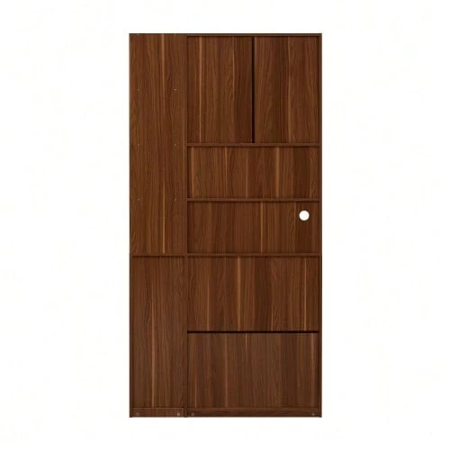 Highboard With Adjustable Shelves And Drawers, Sideboard With Pull-Out Shelves And Ribbed Glass, Ideal For Dining Room, Living Room And Kitchen (White+Walnut) - 白色 - 查看 1