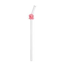 1/4/6pcs Set Cartoon Pink Octopus Shaped Reusable Glass Straws, Valentine's Day Gift, Ocean Theme Party, Family Gathering, Music Festival Essential, Transparent Reusable Straw Tableware Set, Must-Have Drinking Accessory - View 10