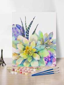 24-Color Adult DIY Digital Oil Painting Kit, 40*50cm/16*20inch, Includes 1pcs Canvas, 3pcs Different Paint Brushes & 1pcs Color Chart, Ideal For Living Room, Bedroom, Office & Home Wall Decoration, Perfect Gift For Valentine's Day, Birthday, Mother's Day, Christmas & All Holidays, Professional Adult Art Usage (Unframed) - Multicolor - View 1