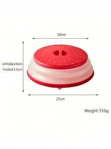 3 piezas Protector contra salpicaduras para microondas, tamaño grande con asa - 8.5 pulgadas X 2.5 pulgadas Tapa plegable de silicona ventilada para salpicaduras - Tapa para plato y tazón de microondas Accesorio de preparación de cocina - Multicolor - Ver 12