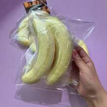 1个香蕉形慢回弹玩具，成人减压玩具，桌面创意摆件，14岁以上趣味礼物 - 黃色 - 查看 6