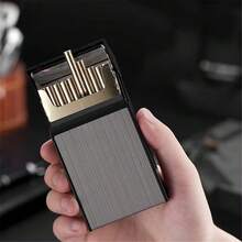 Estuche de cigarrillos multifuncional portátil con 10 ranuras y soporte para encendedor - Multicolor - Ver 1