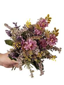 1pc Artificial Chrysanthemum New Style Exquisite Herbal Bouquet, Suitable For Home Decor, Wedding, Bridal Bouquet Decoration, Valentine's Day, Gift, Birthday, Graduation Ceremony - Purple - View 2