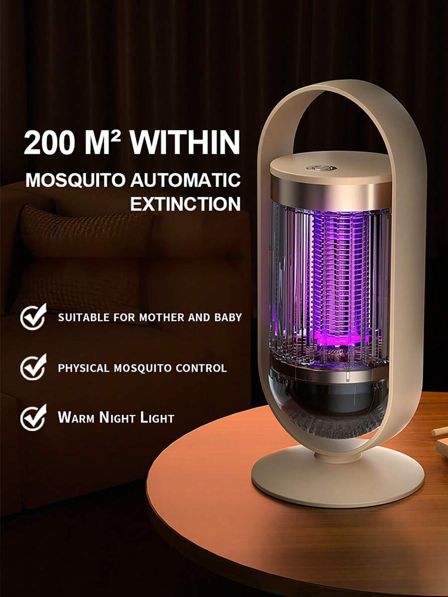 OBOVAY USB Powered 2-In-1 Mosquito Killer Lamp, Ultraviolet Mosquito Trap & Warm Night Light Mode, Quiet Operation, 360° Coverage, Suitable For Home, Bedroom, Office And More Scenarios